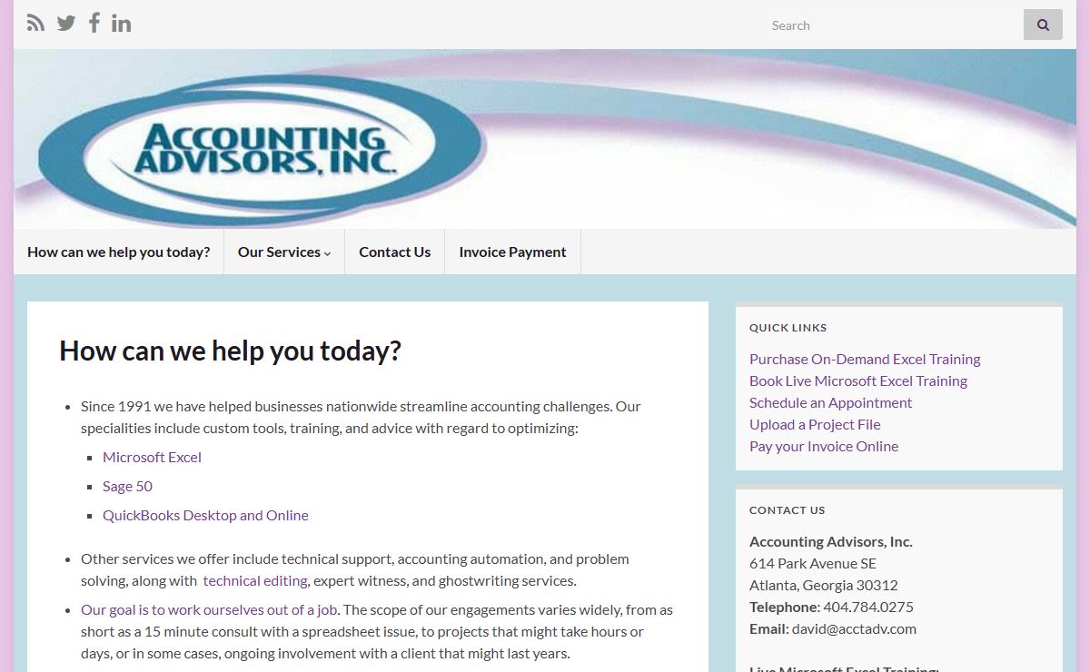 Accounting Advisors, Inc. – Software & Database Consulting