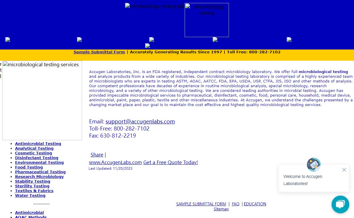 Microbiology Testing Lab - Accugen Laboratories, Inc.