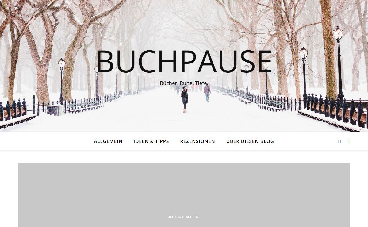 buchpause - Bücher. Ruhe. Tiefe.
