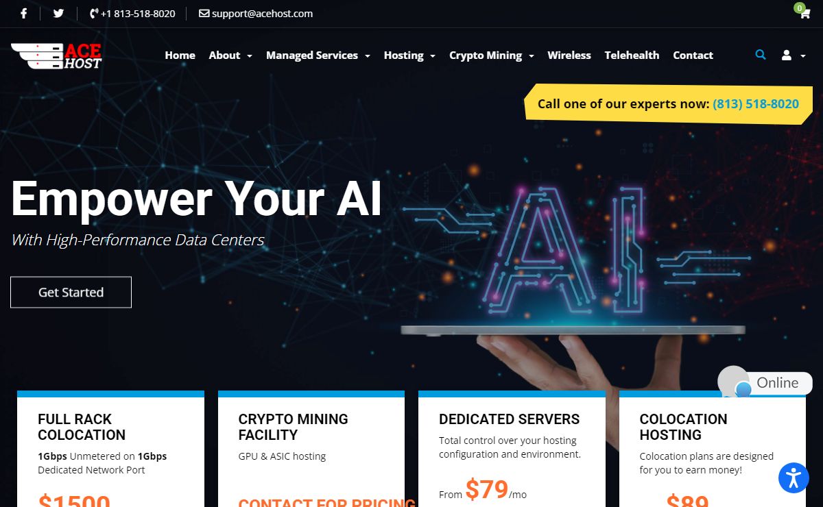 Tampa Website Hosting Company, Tampa Florida Web Hosting - AceHost.com