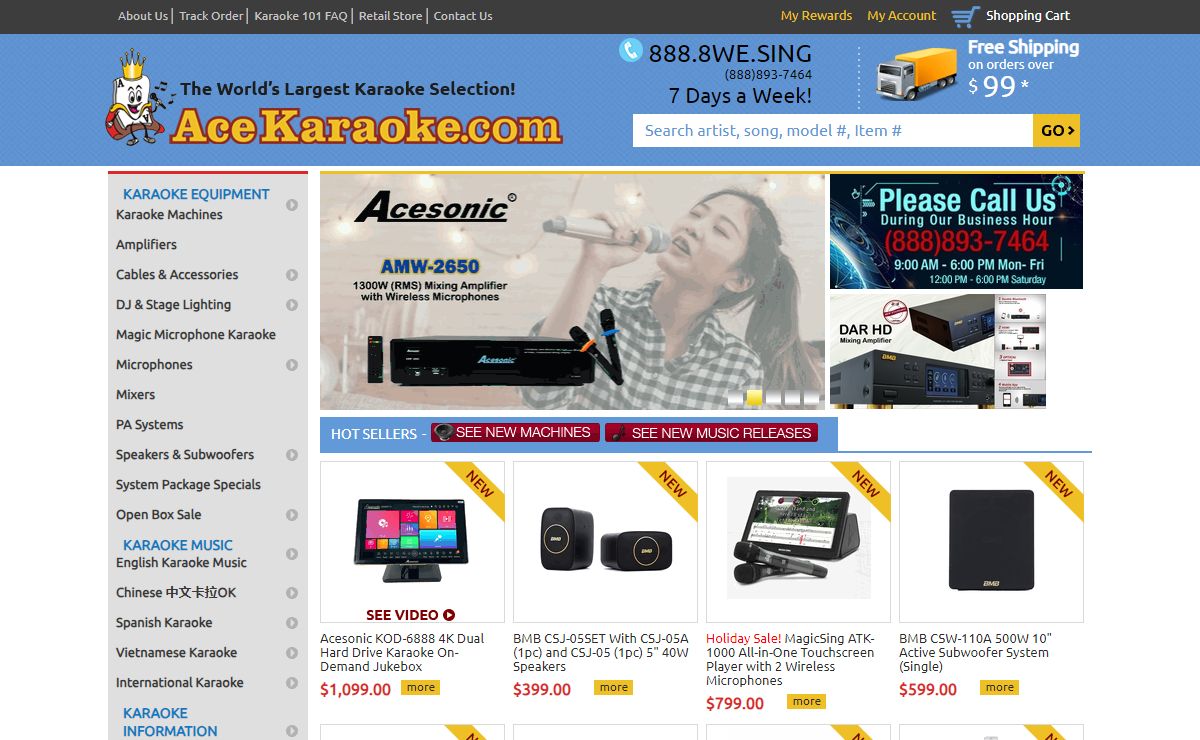 Shop online for Karaoke Music, Machines & Players from AceKaraoke.com
