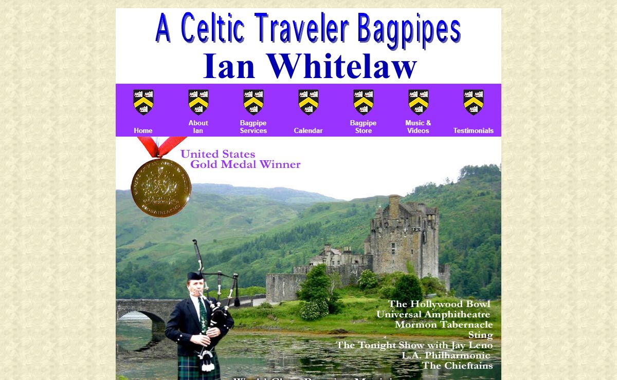 Ian Whitelaw - Master Bagpiper for Weddings, Funerals, Performances, Teaching, Instruction, and all occasions.