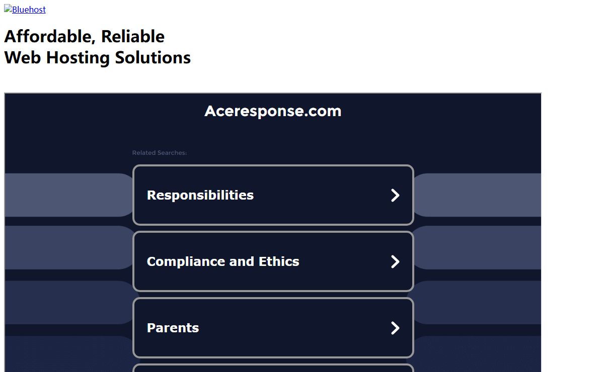 Welcome aceresponse.com - BlueHost.com