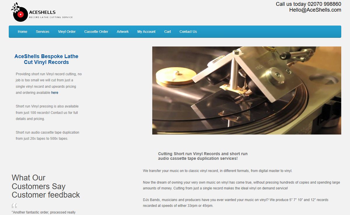 Short run lathe cut vinyl records