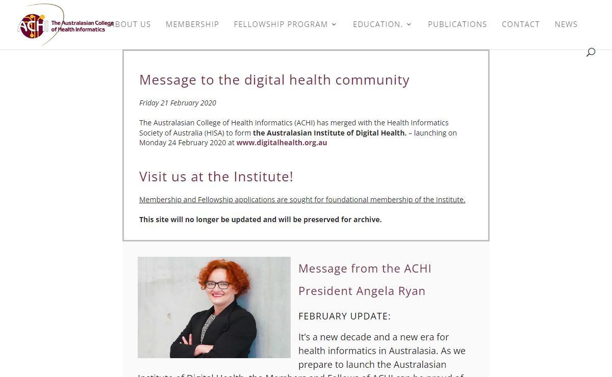 Digital Health & Health Informatics Thought Leaders: Australasian College of Health Informatics, Australasia's Health Informatics Professional Body