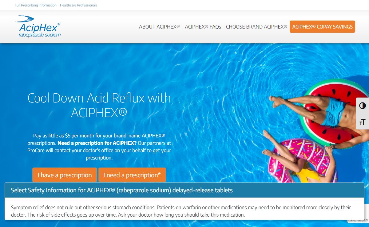 Welcome to ACIPHEX® rabeprazole sodium tablet, delayed release - Aciphex®