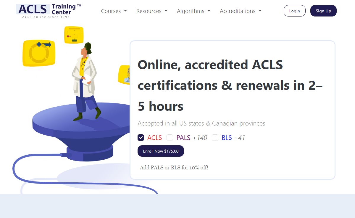 Online, accredited ACLS certifications renewals | ACLS Training Center