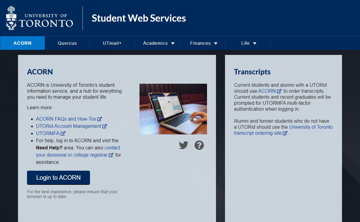 Student Web Services | University of Toronto