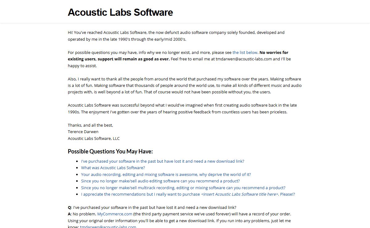 Acoustic Labs Software