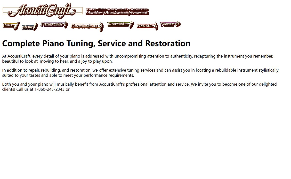 AcoustiCraft - Complete Piano Tuning, Service and Restoration