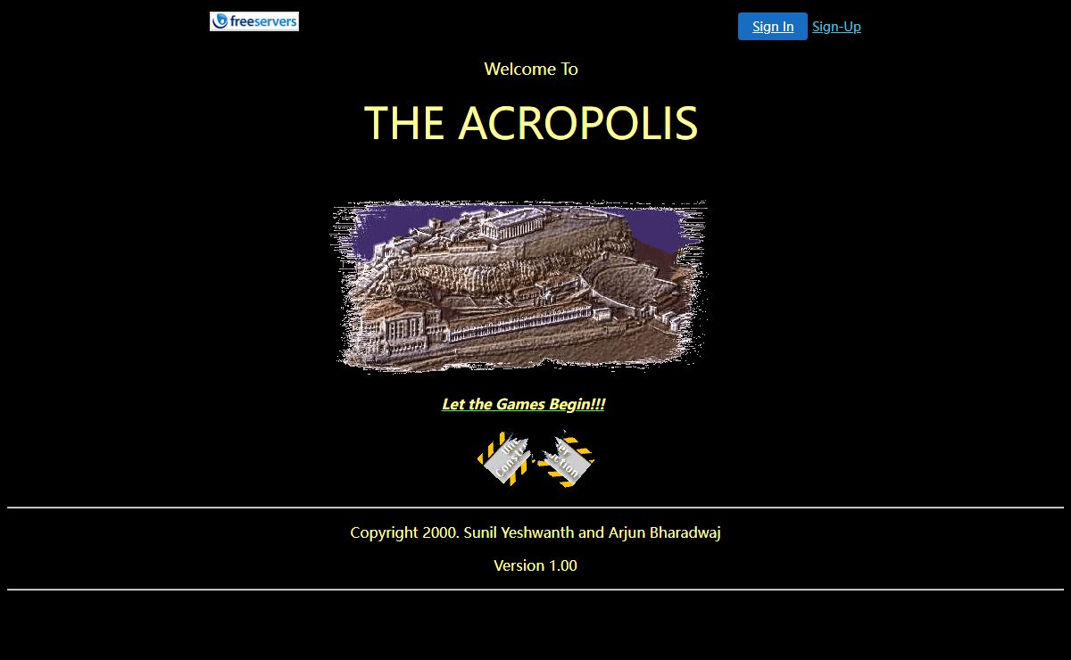 The Acropolis-The Ultimate Site For Strategy Games