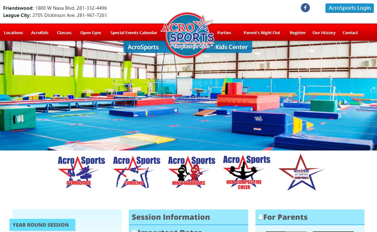 AcroSports Kids Center League City, Texas Gymnastics Classes, Swimming Classes, Tumbling Classes, Birthday Parties Friendswood