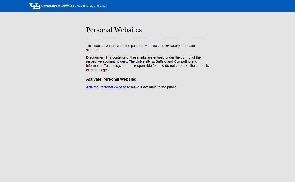 Personal Websites - University at Buffalo