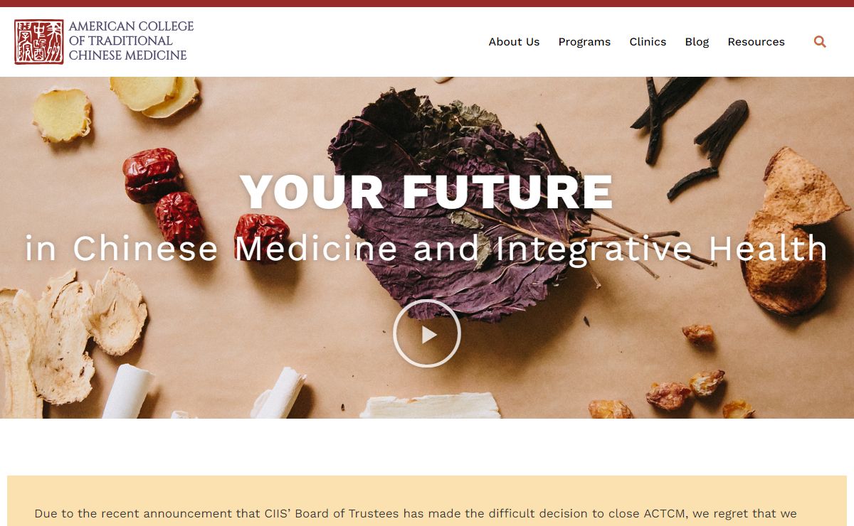 Acupuncture & Chinese Medicine College - California | ACTCM