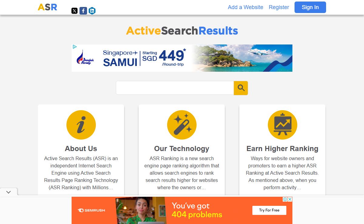 Active Search Results Search Engine