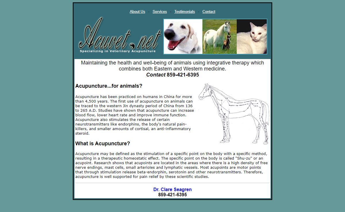Welcome to Acuvet.net - Specilizing in Animal Acupuncture