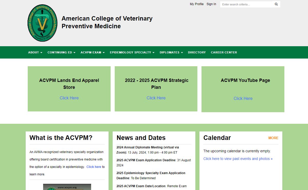 American College of Veterinary Preventive Medicine
