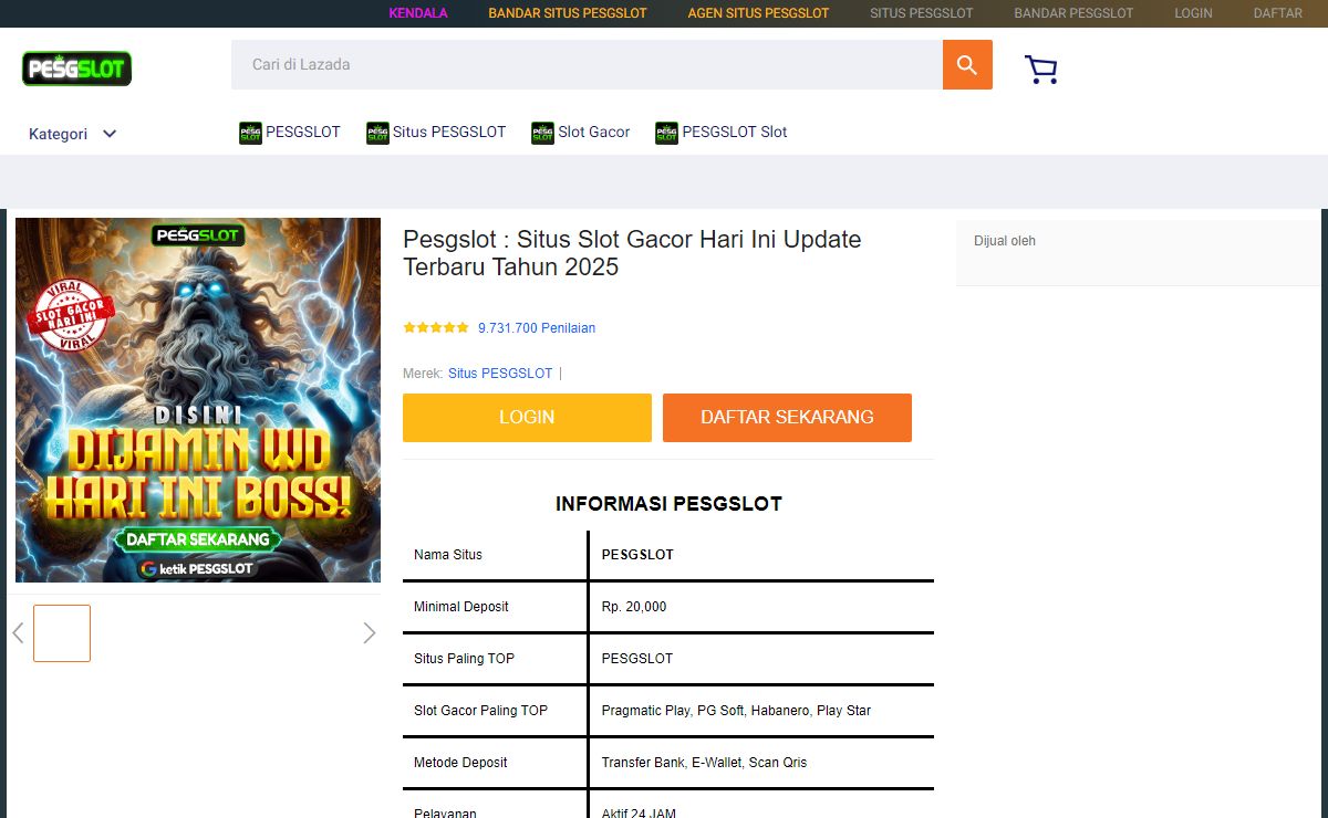 Pesgslot : Situs Slot Gacor Hari Ini Update Terbaru Tahun 2025