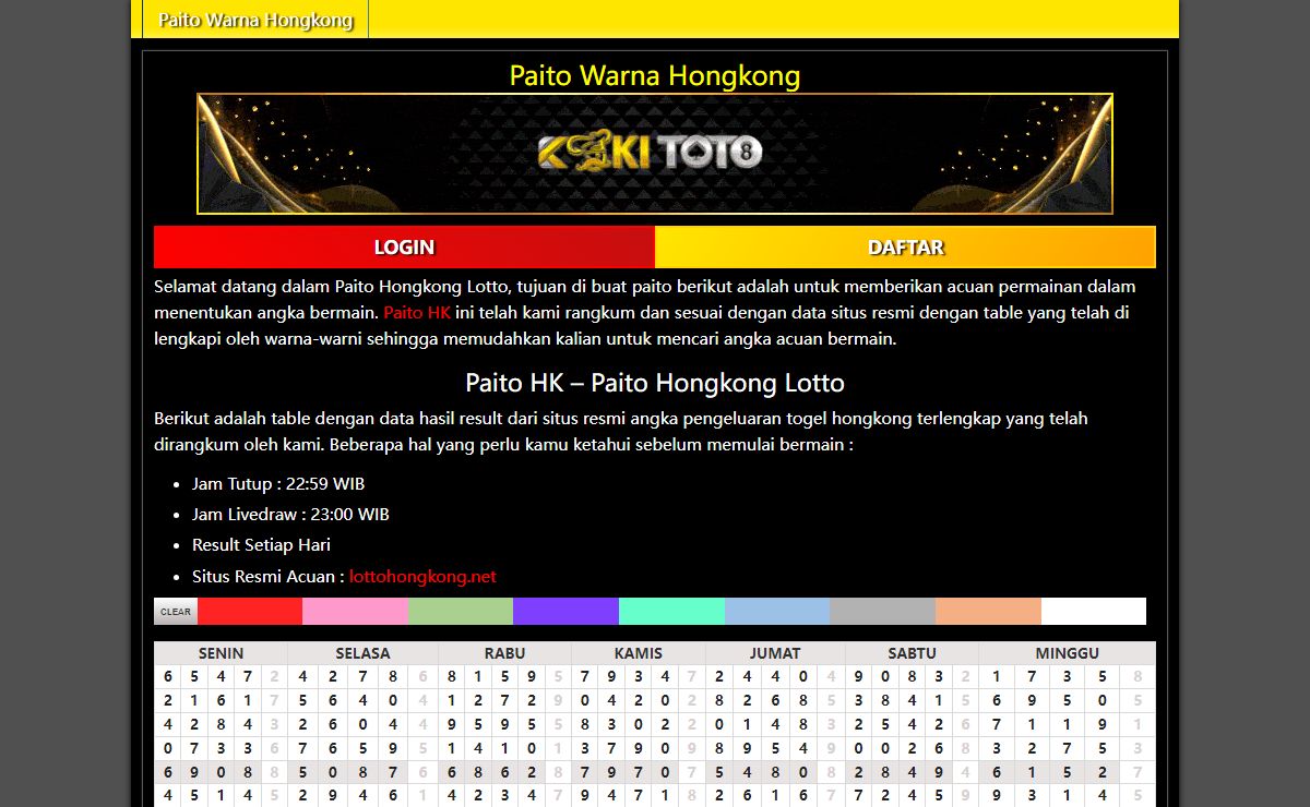 Paito HK - Tabel Warna Warni Cari Angka Main Hongkong