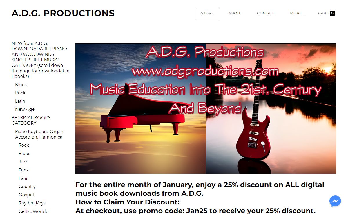 Blues, Rock and Jazz Music Books-A.D.G. Productions