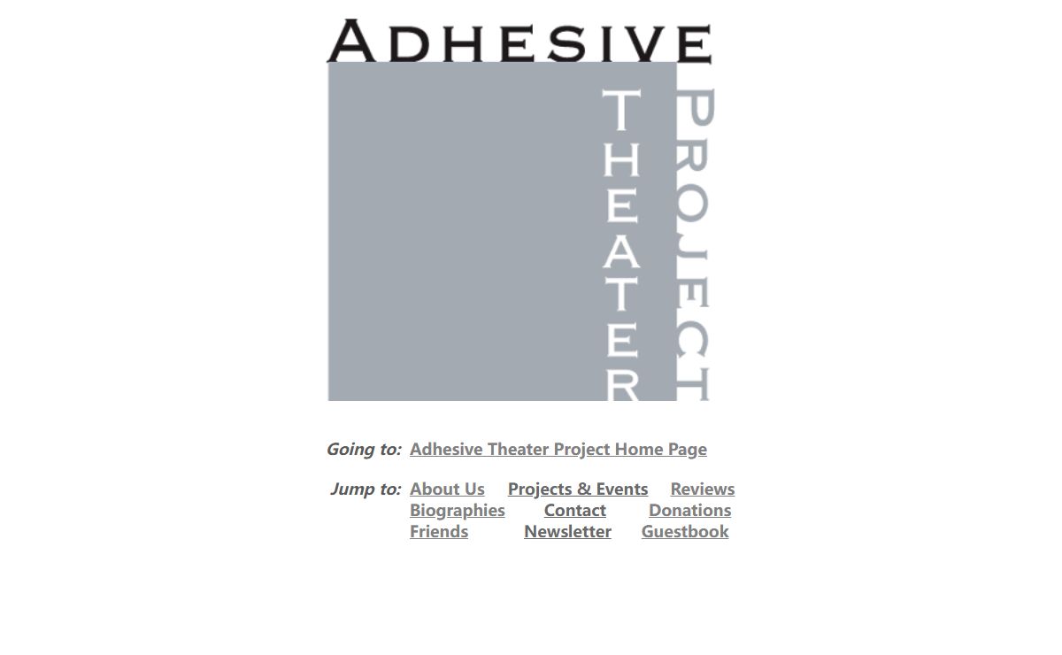 Adhesive Theater Project - Entry Page