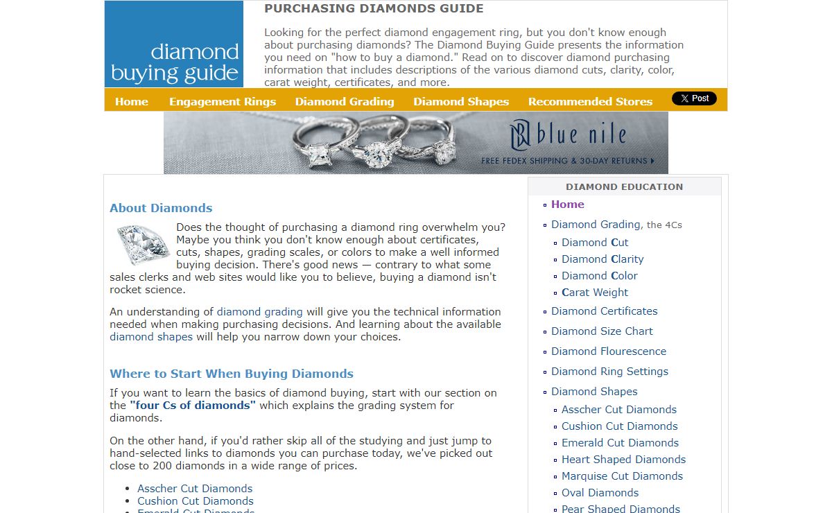 Diamond Buying Guide : Learn About Purchasing Diamonds