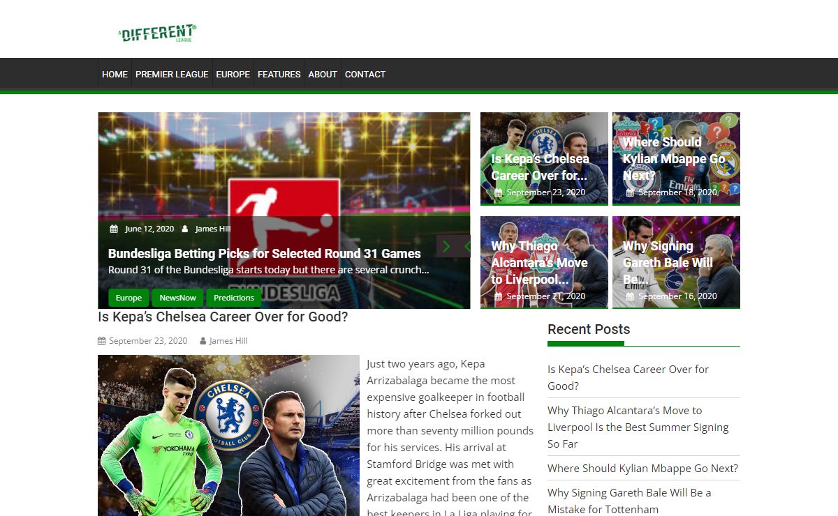 A Different League - Premier League Football News and Analysis