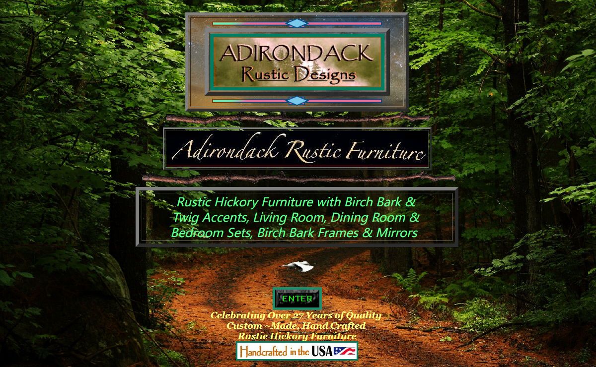 Rusitc Furniure, Adirondack Rustic Hickory and Birch Bark Furniture, Frames and Mirrors, Hickory Dining Tables and Chairs,