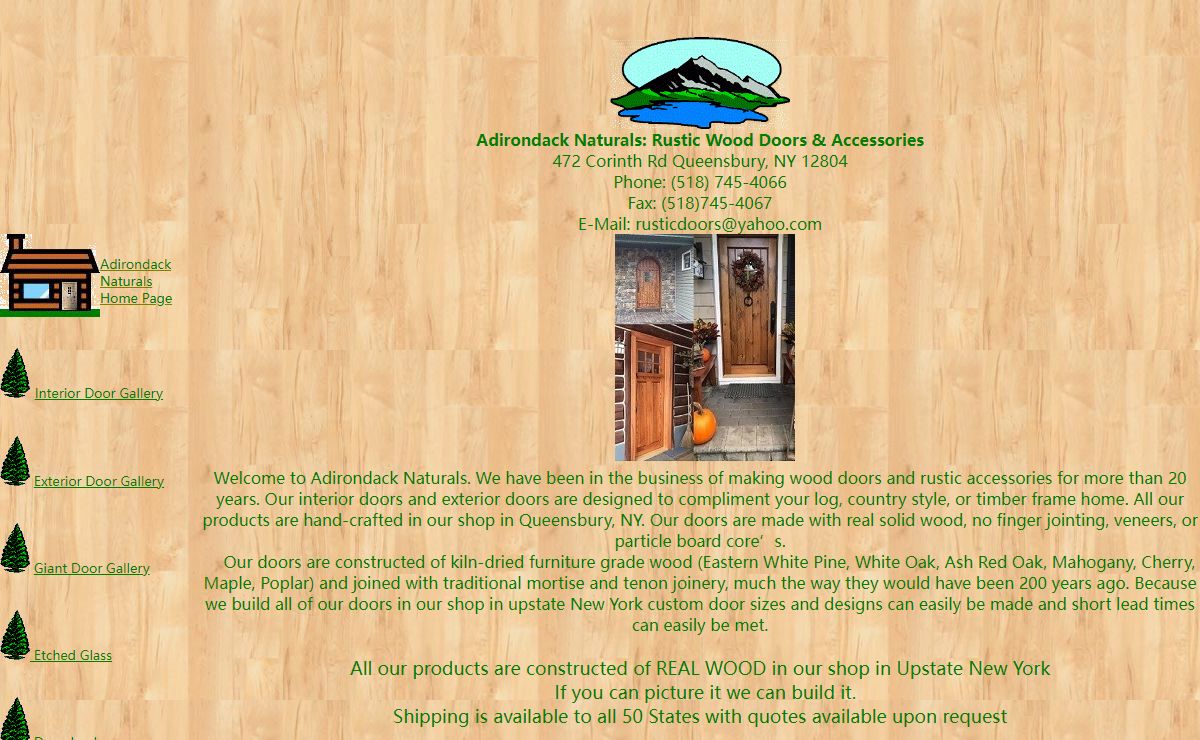 Adirondack Naturals Solid Wood Doors