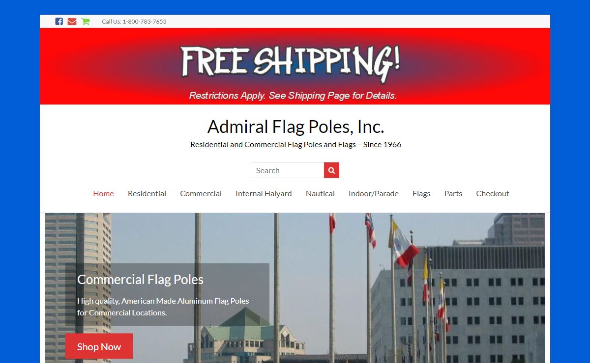 Admiral Flag Poles and Flags American Made Shipped Free
