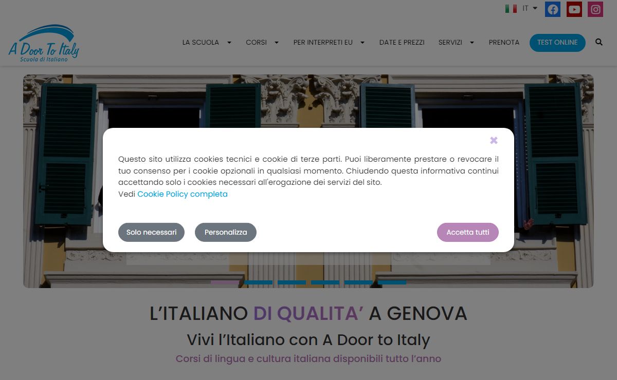 Scuola Italiano per Stranieri Genova | Italian Language School and Courses | Corsi di Italiano per Stranieri | A door to Italy | Home