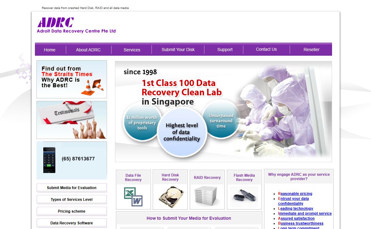 Data Recovery by ADRC Singapore & Malaysia Centre