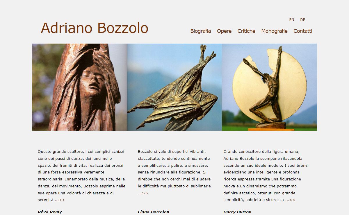 Adriano Bozzolo scultore italo-svizzero - Adriano Bozzolo Scultore