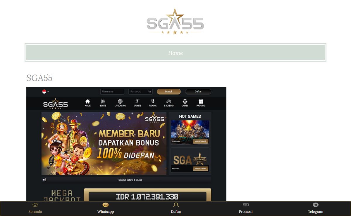 SGA55 - Bandar SGA 55 Terbaik – Situs Slot Pragmatic Terpercaya