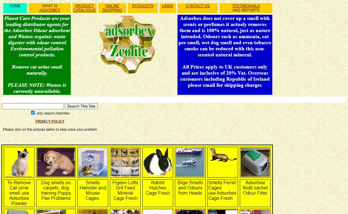 Remove Smells such as cat urine smell Naturally with Adsorbex Natural Zeolite.