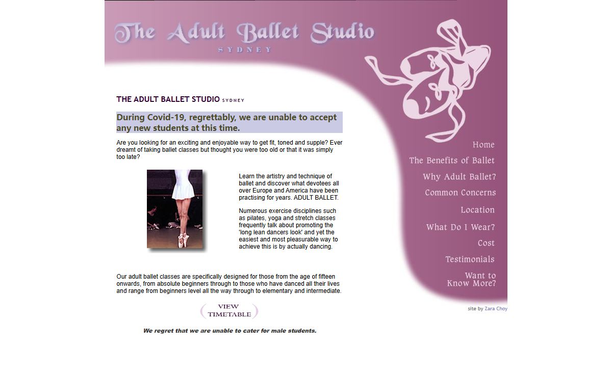 The Adult Ballet Studio, Sydney
