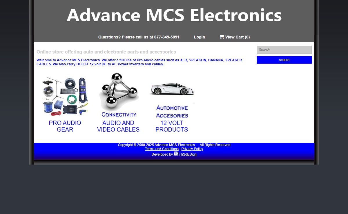 Online store offering auto and electronic parts and accessories [Goshen, IN]