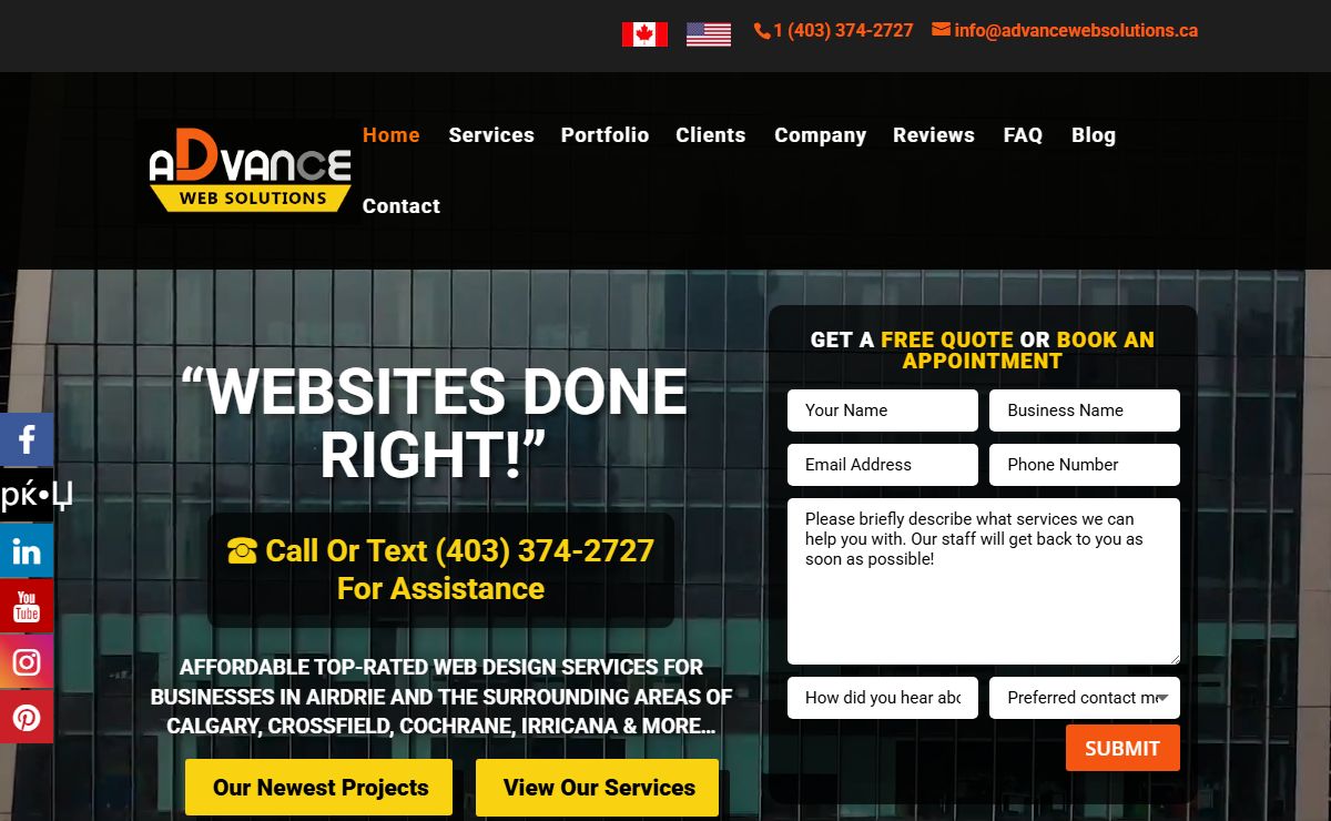 Airdrie Web Design | Advance Web Solutions