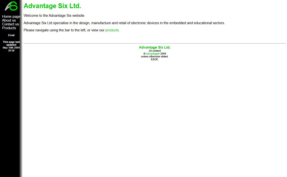 Advantage6: Home page