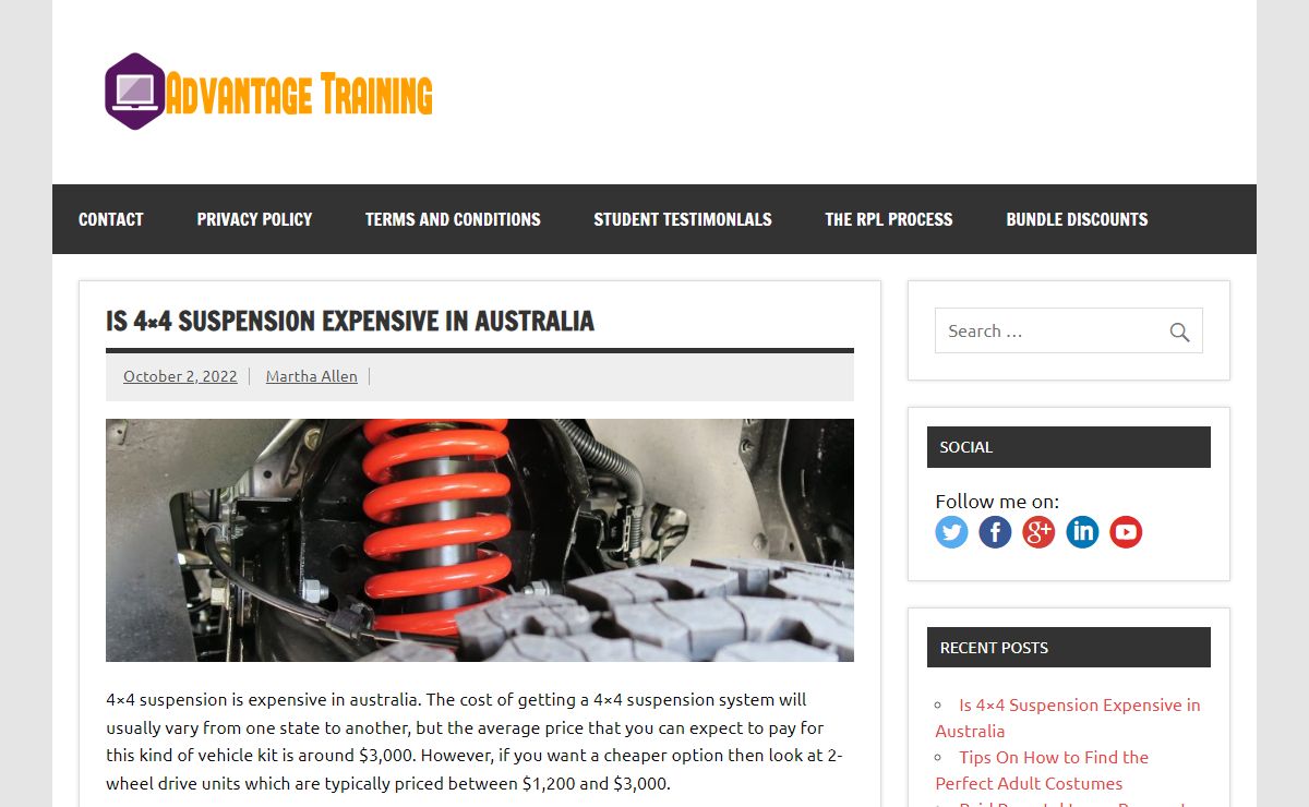 Advantage Training -