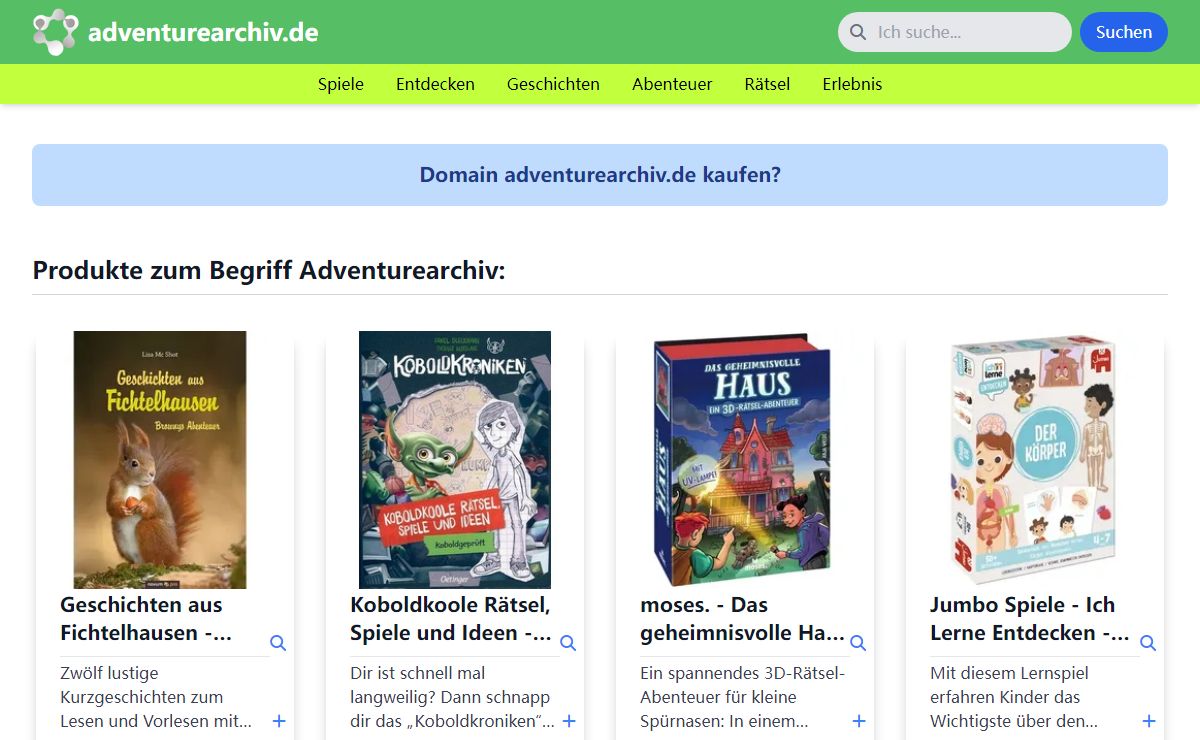 adventurearchiv.de - Spiele, Entdecken, Geschichten, Abenteuer, Rätsel, Erlebnis, Adventurearchiv