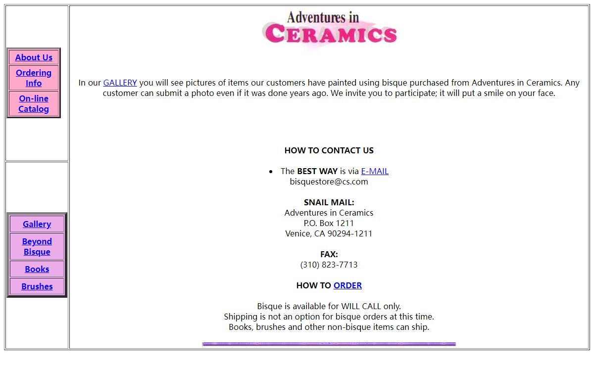 Adventures in Ceramics offers unpainted ceramic bisque
