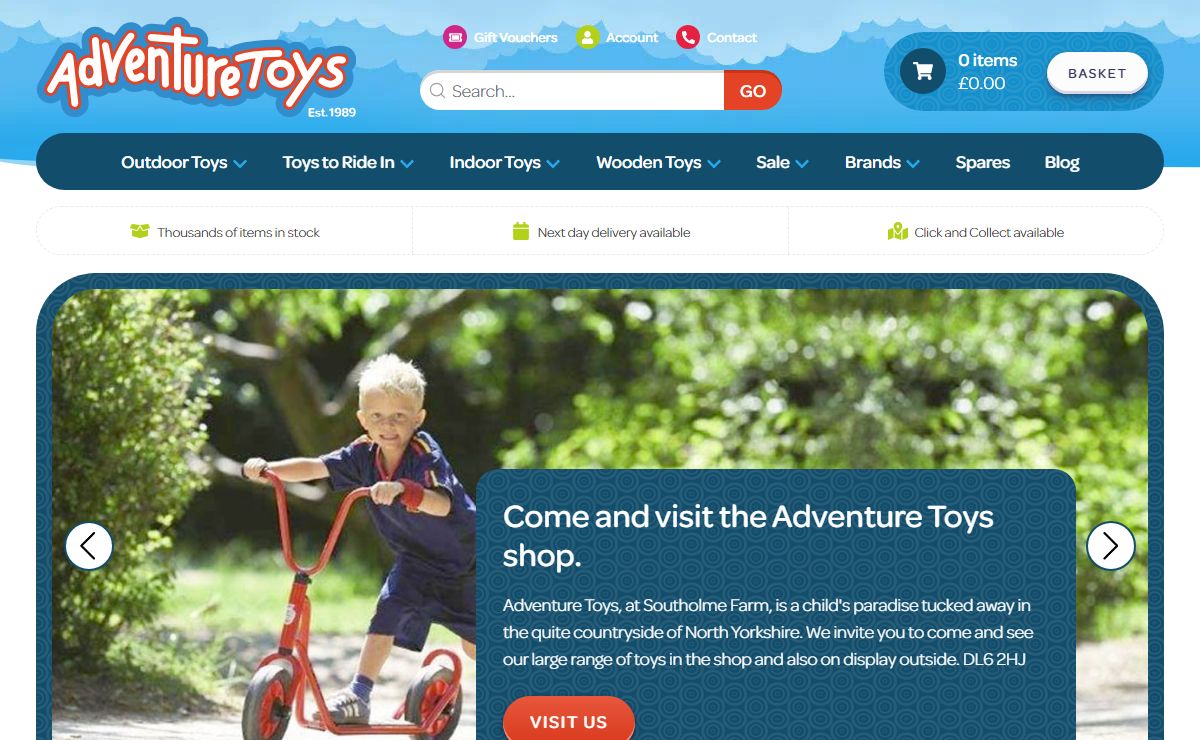 Buy Outdoor Toys, Slides, Ride Ons, Trampolines, Indoor Toys, Wooden Toys, Soft Play Toys, Farm Toys and more from the Adventure Toys Online Toy Store, where the fun goes on and on.