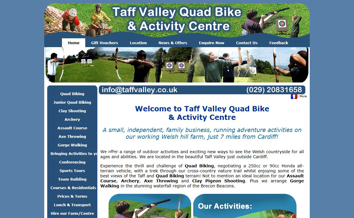 Taff Valley - Quad Biking in Cardiff, Archery Cardiff, Clay Pigeon Shooting Cardiff, Laser Shooting, Gorge Walking Brecon Beacons,Outdoor Activities, Outdoor Adventures