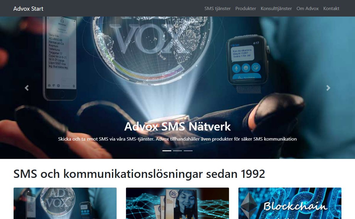 Advox SMS tjänster och SMS produkter