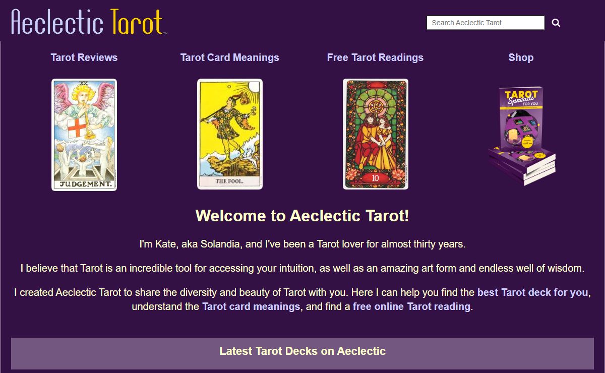 Aeclectic Tarot | Tarot Reviews, Tarot Card Meanings & Free Tarot Readings