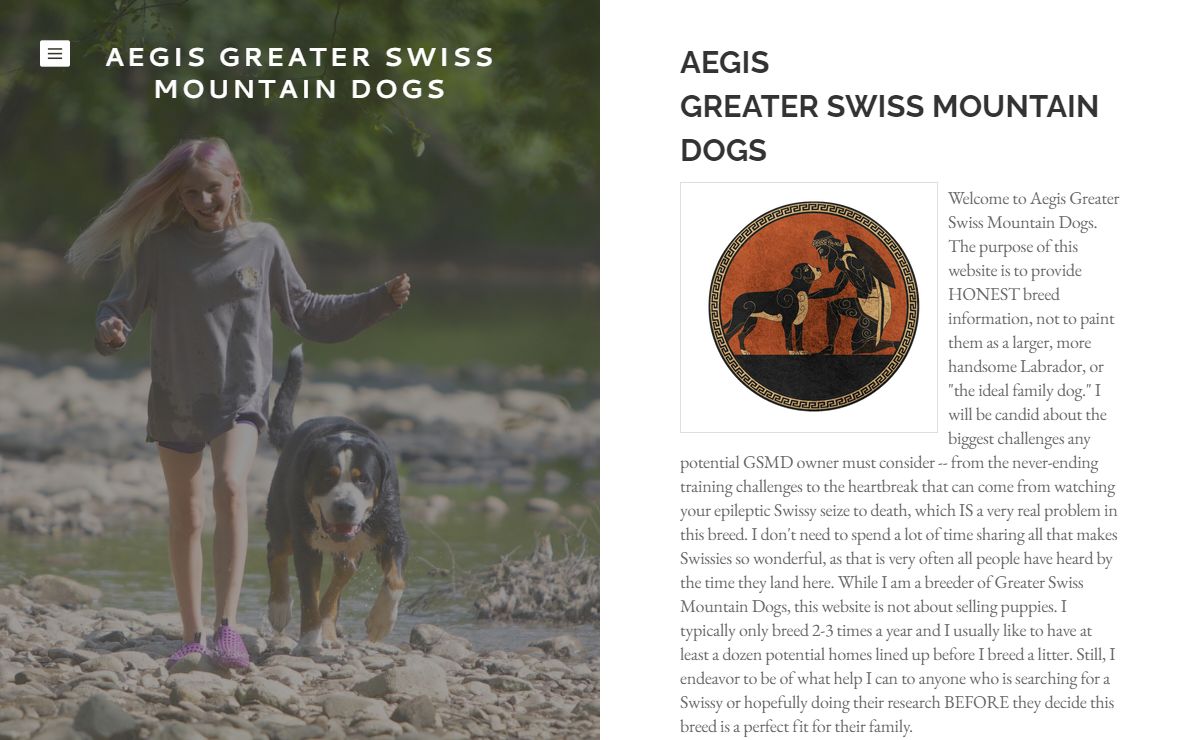 AEGIS GREATER SWISS MOUNTAIN DOGS - Home