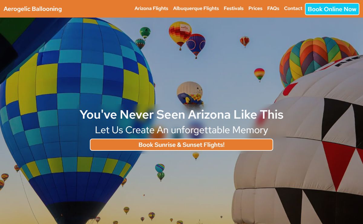 Aerogelic Ballooning, Hot Air Balloon ride, Hot Air Balloon Phoenix