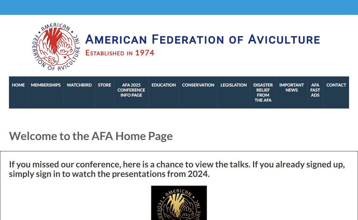 American Federation of Aviculture – Established in 1974