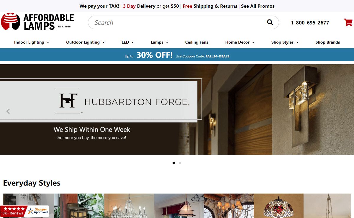 Affordable Lamps - Discount Lighting & Fixtures - Best Price Guarantee!